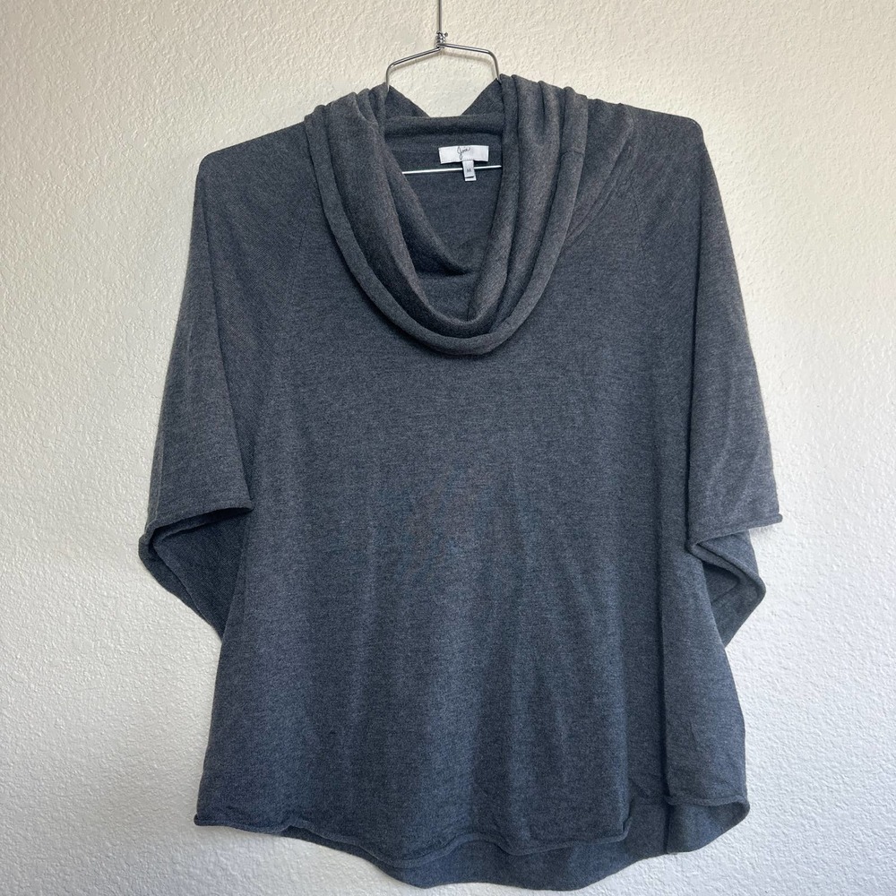 Joie cashmere wool blend gray cowl neck sweater short sleeve size Medium